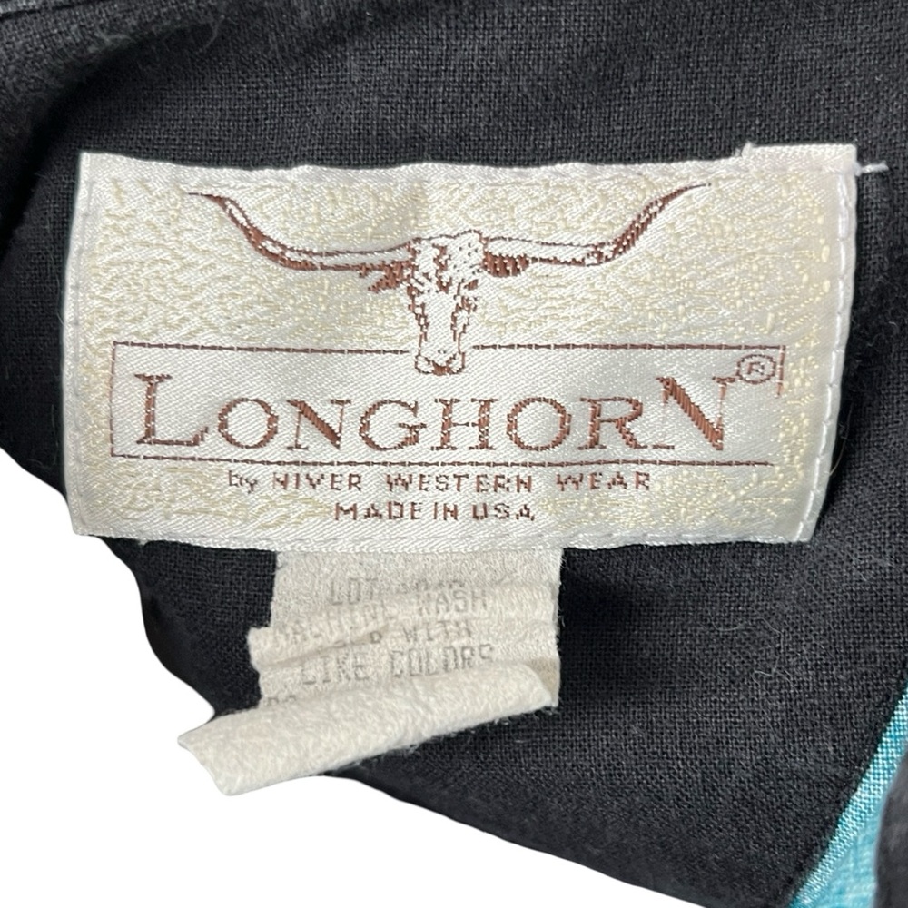 Vintage Longhorn Western Shirt Colorful Button Up Cotton Mens Size Large - Picture 7 of 13